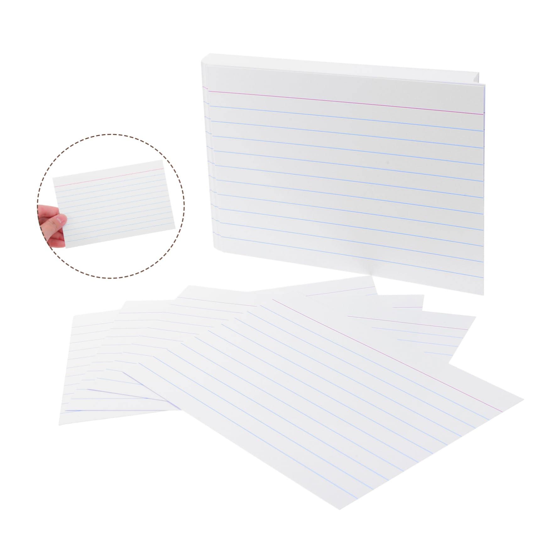 Robuste Notizkarten und Glatter Schreibfläche 4 Zoll Linierte Karteikarten 200 aus Papier mit Horizontalen Linien für Büro und Lernvorbereitung