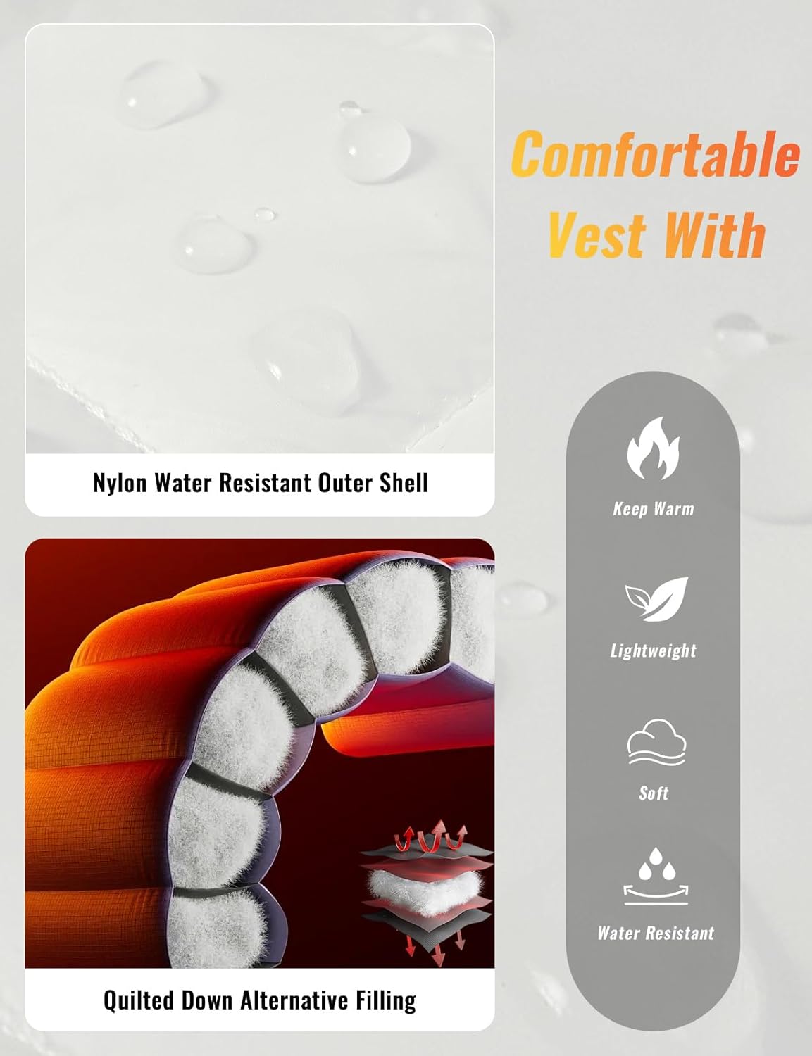 Rdruko Women's Quilted Puffer Vest Outerwear Lightweight Warm Sleeveless Winter Jacket Stand Collar Puffy Vests with Pockets - Image 3