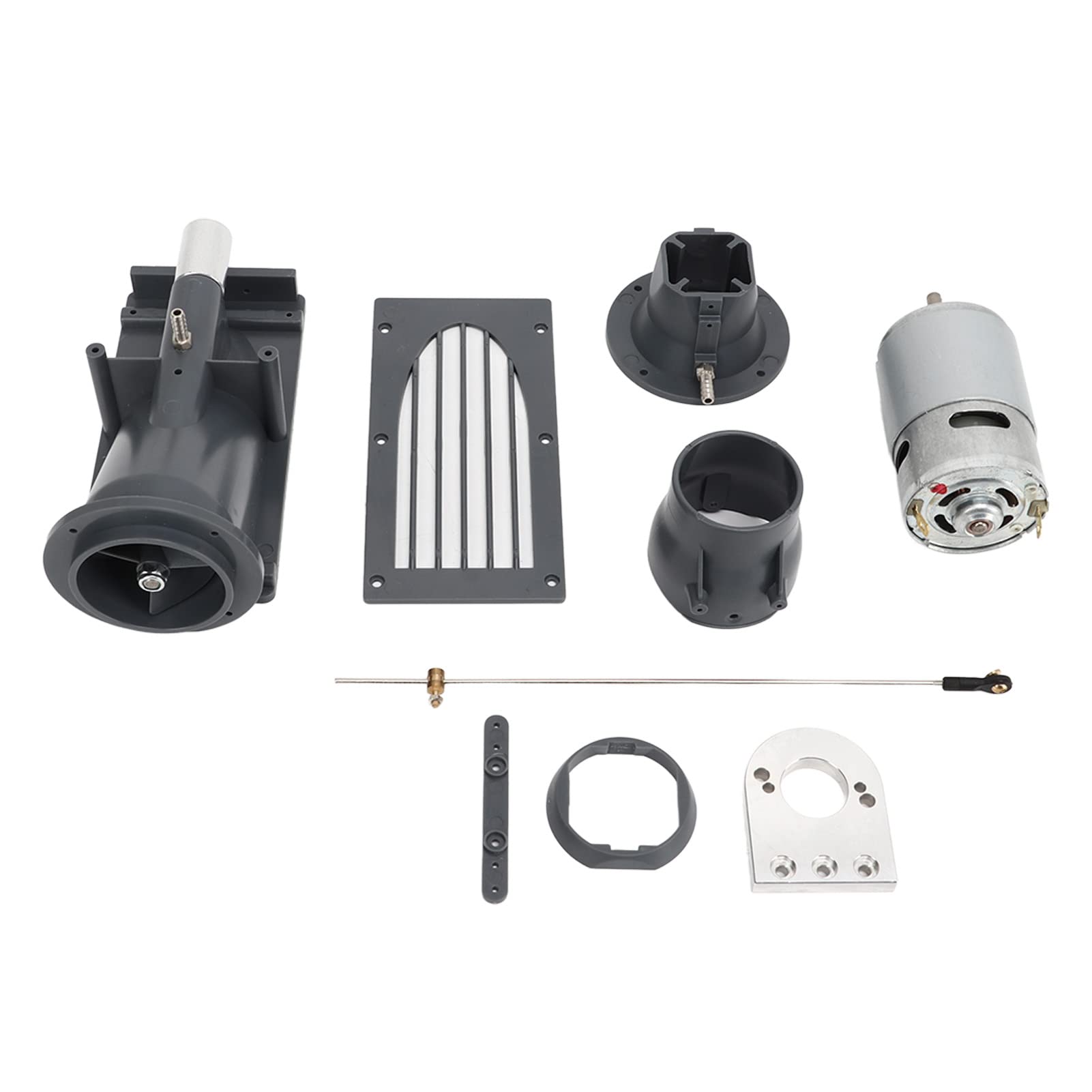 40 mm RC zestaw silników do łodzi z silnikiem szczotkowym 775, trwały silnik strumienia wody ze stopu tworzywa sztucznego, do kadłubów statków RC 80-120 cm (szary)