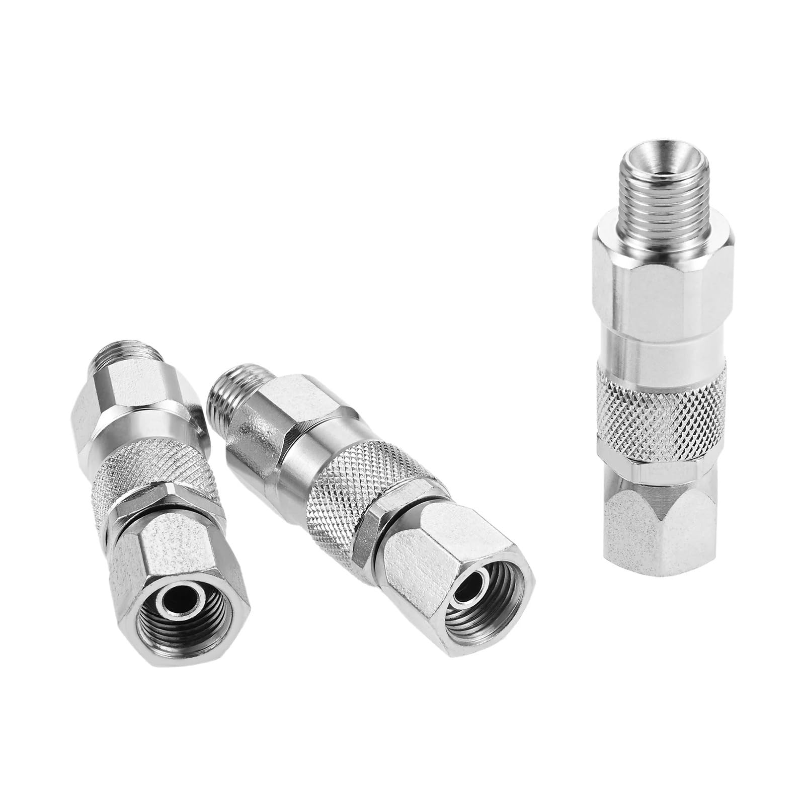 Conector giratorio de 1/4 pulgadas para manguera para PISTOLA DE PULVERIZACIÓN, juntas giratorias 360 ​​grados, accesorio acero inoxidable, 3 uds