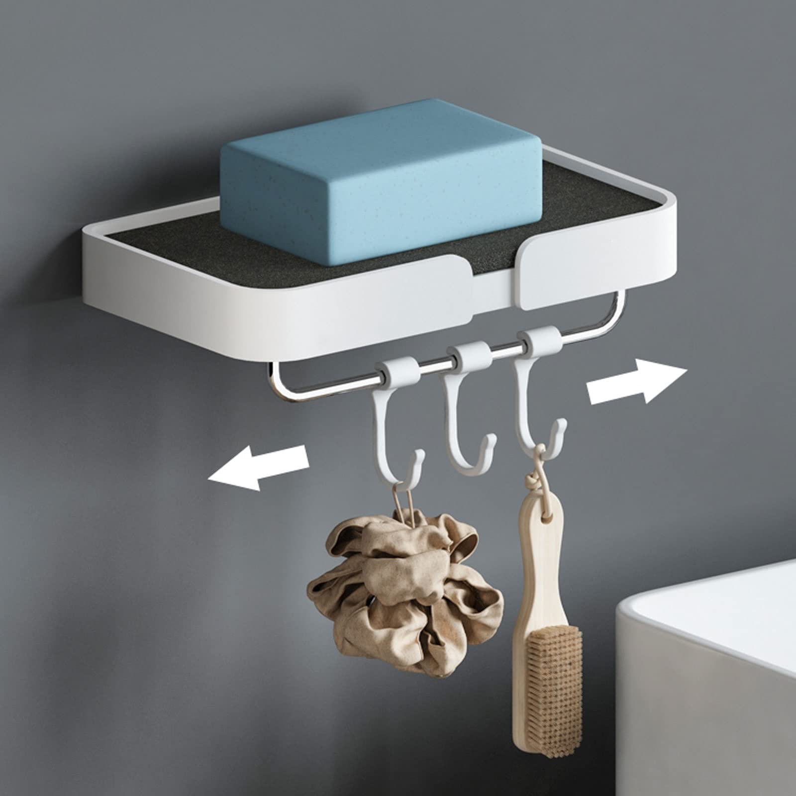 Jabonera Jabonera Que se Puede Usar en escritorios montados en la Pared con una Esponja para desagüe. Adecuada para baños y cocinas.