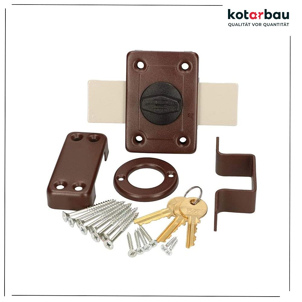 KOTARBAU® Aufschraubschloss 140 mm Kastenschloss Zustazschloss Türschloss Profilzylidner Türzusatzschloss Schloss Garagenschloss Torschloss Braun Top