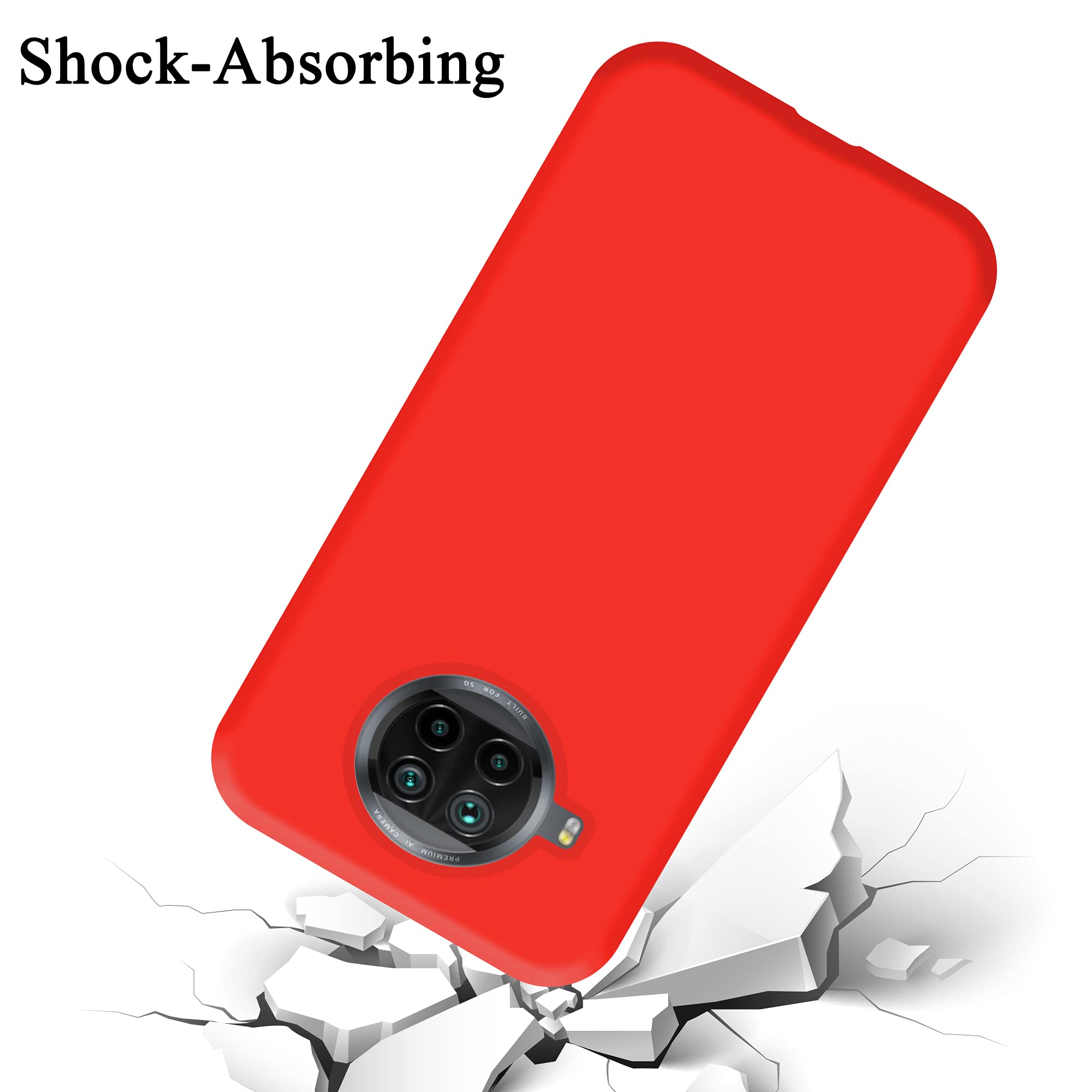 CADORABO Custodia Ibrido Con Interno In Silicone TPU E Retro In Plastica Opaca Custodia Per Cellulare Per Mi 10t Mi 10t Pro Rosso Opaco Bottoni Neri 86240480