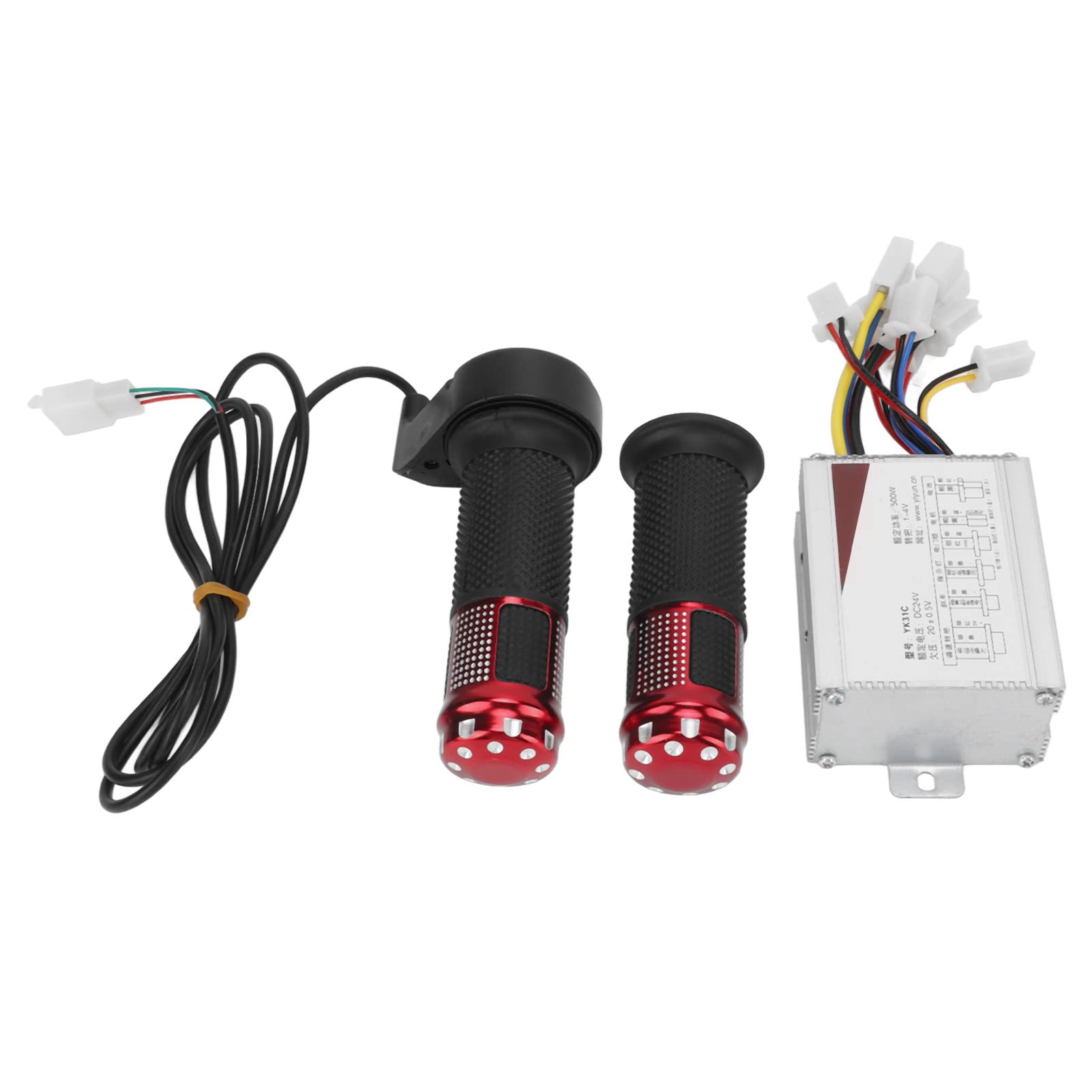 BuyWeek Kit Controller Scooter Elettrico, 24V 500W Kit Controller Motore Bici Elettrica in Lega di Alluminio Controller Motore Spazzola con Maniglia Dell'acceleratore