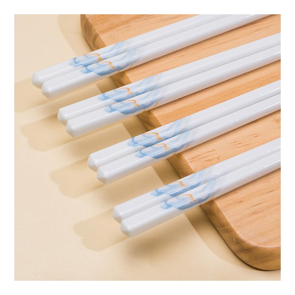 Coffret cadeau de baguettes en porcelaine chinoise, motif pêche, 12 paires de baguettes réutilisables, lavables au lave-vaisselle, baguettes en céramique d'os de haute qualité avec boîte délicate