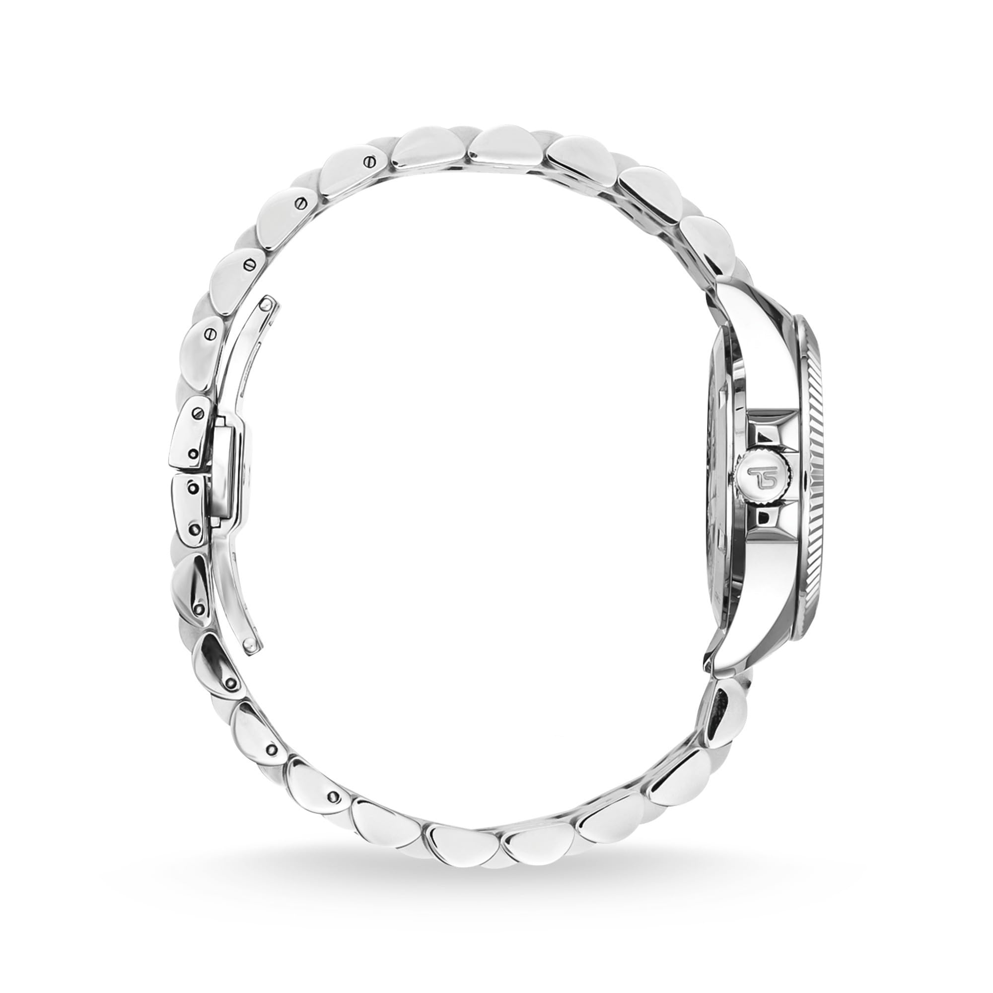 THOMAS SABO Damenuhr Divine Pink mit weißen Steinen silberfarben Edelstahl, Edelstahl Silberfarben
