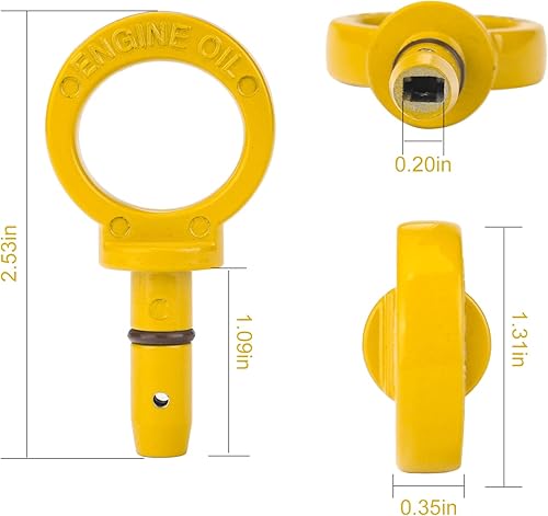 Miniatura 4 de 3mirrors Mango de palanca de medición de aceite de aluminio, mango de nivel de aceite del motor, compatible con modelos Dodge Chrysler Jeep, mango