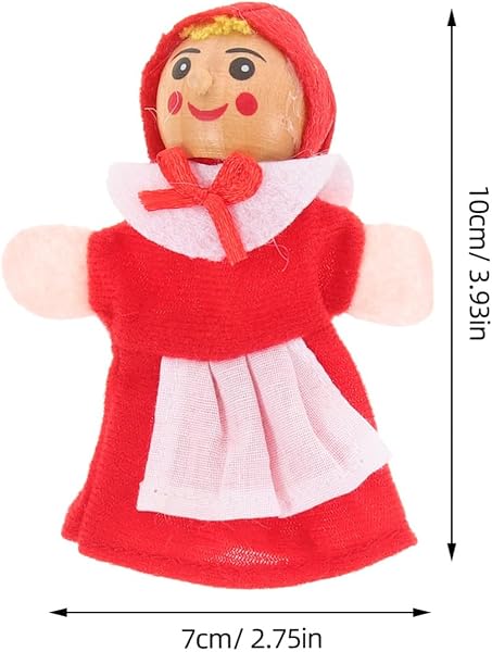 Healifty Ensemble De 4 Marionnettes À Doigts Le Petit Chaperon Rouge : Marionnettes À Doigts Familiales pour Articles De Fête Jouets De Bain Éducatifs pour L'Heure du Conte Jouets De - 5