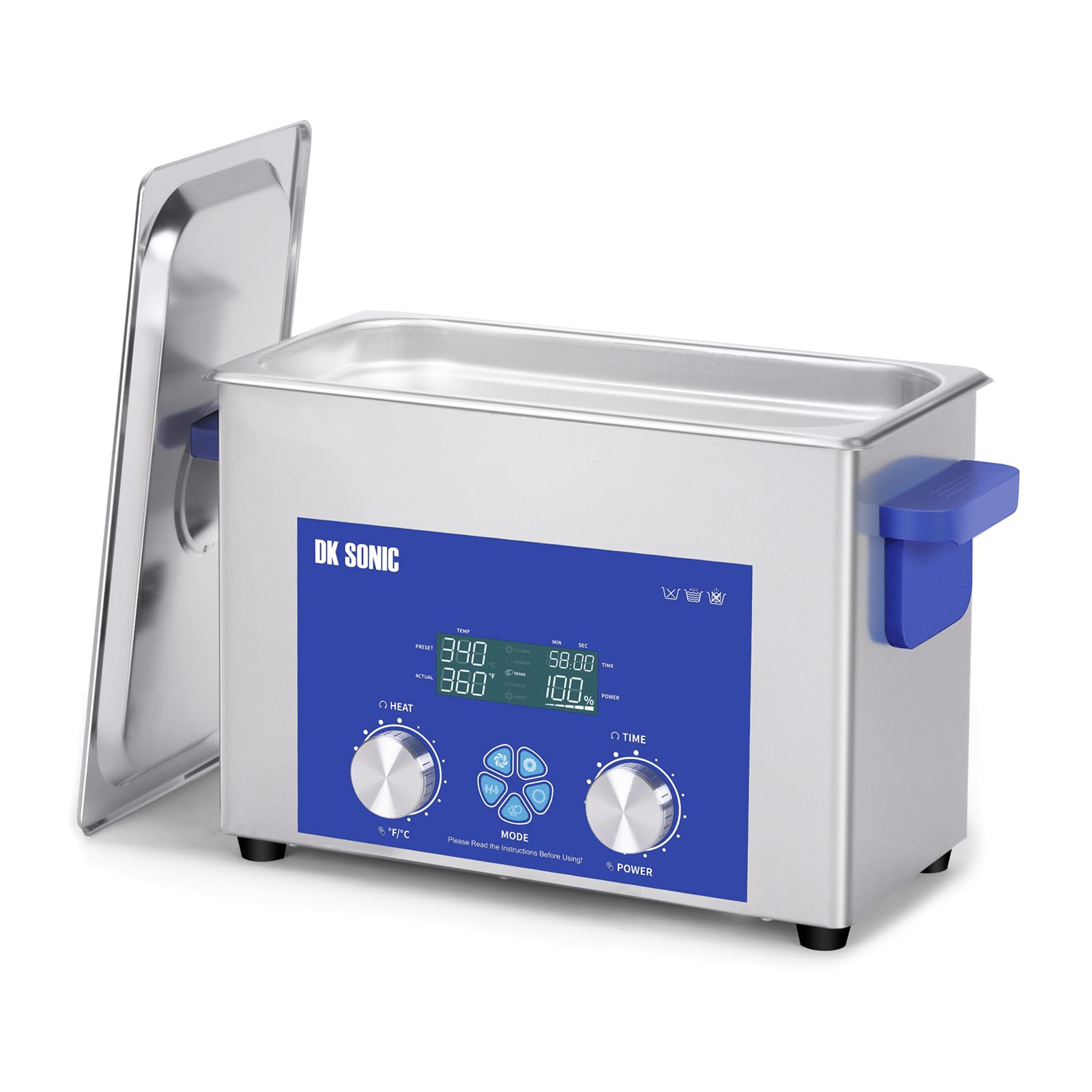 DK SONIC Industriële Ultrasoon Reiniger 2L, 60W | Professionele Juweel Reiniger met Gecodeerde Timer, Verwarming & Mandje | Multifunctioneel voor Juweel, Brillen, Kettingen, Horloges