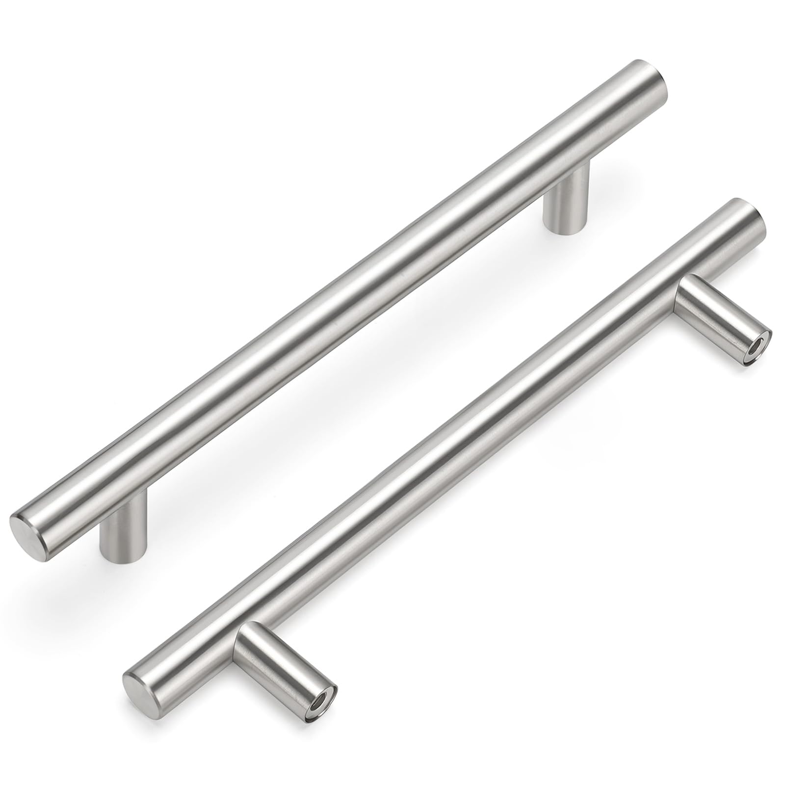 Goldewarm 20 Pack Kitchen Cupboard Handles 128mm(5 inch) Hole Center Kitchen Door Handles Brushed Nickel Drawer Pulls Stainless Steel
