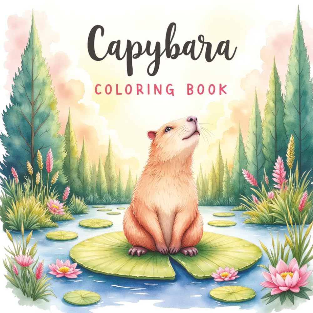 Capybara Coloring Book: Relaxing and Cute Coloring Pages for All Ages