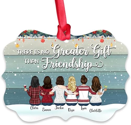 Vista 14 de Gossby Adorno personalizado para mejor amiga, regalo de Navidad personalizado con diseño, nombre, regalo de Navidad para mujeres, hermana del alma