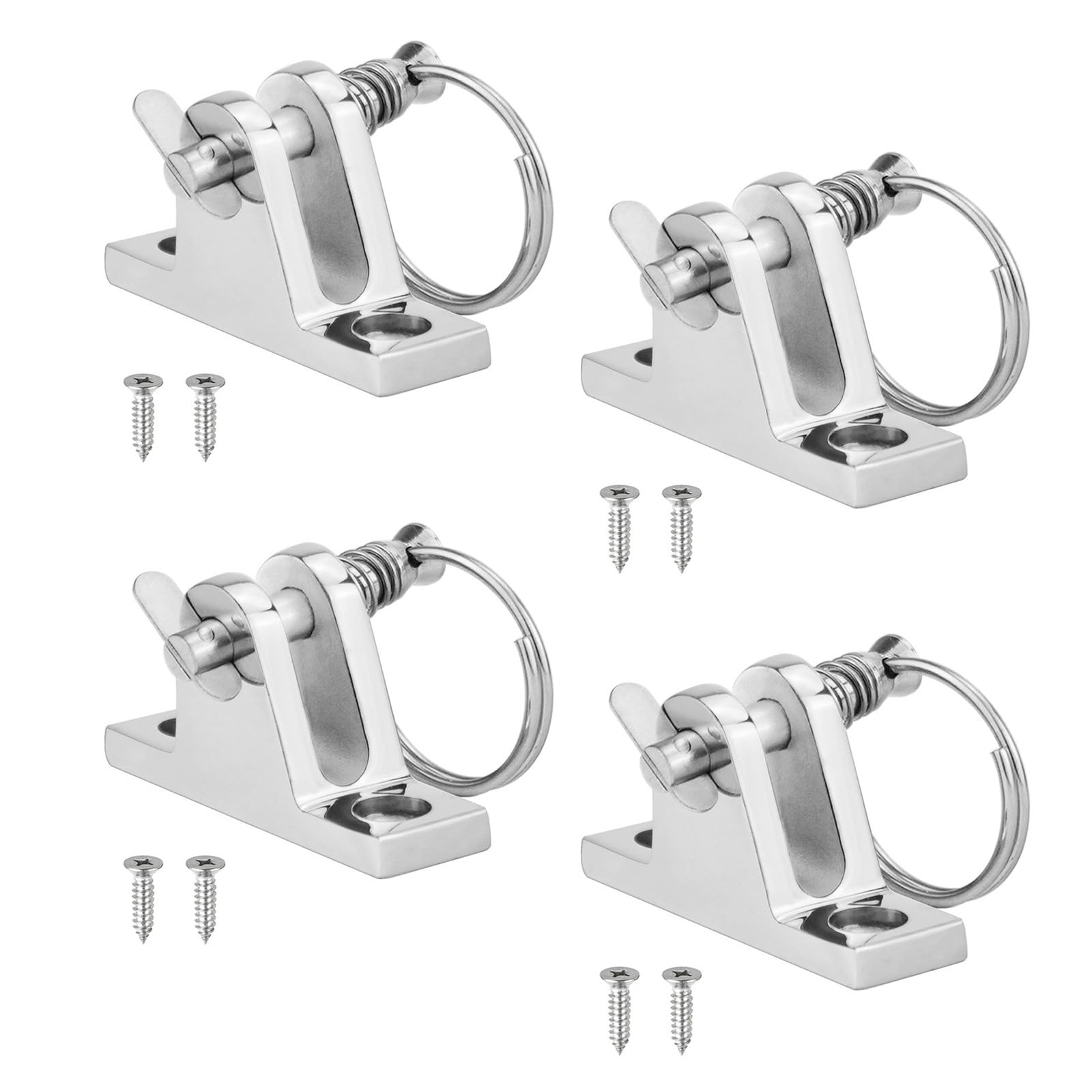 BWANGIAO Boat Canopy Hardware Bimini Top Deck Hinge with Quick Release Stainless Steel Pins for Marine Sunshade Assembly