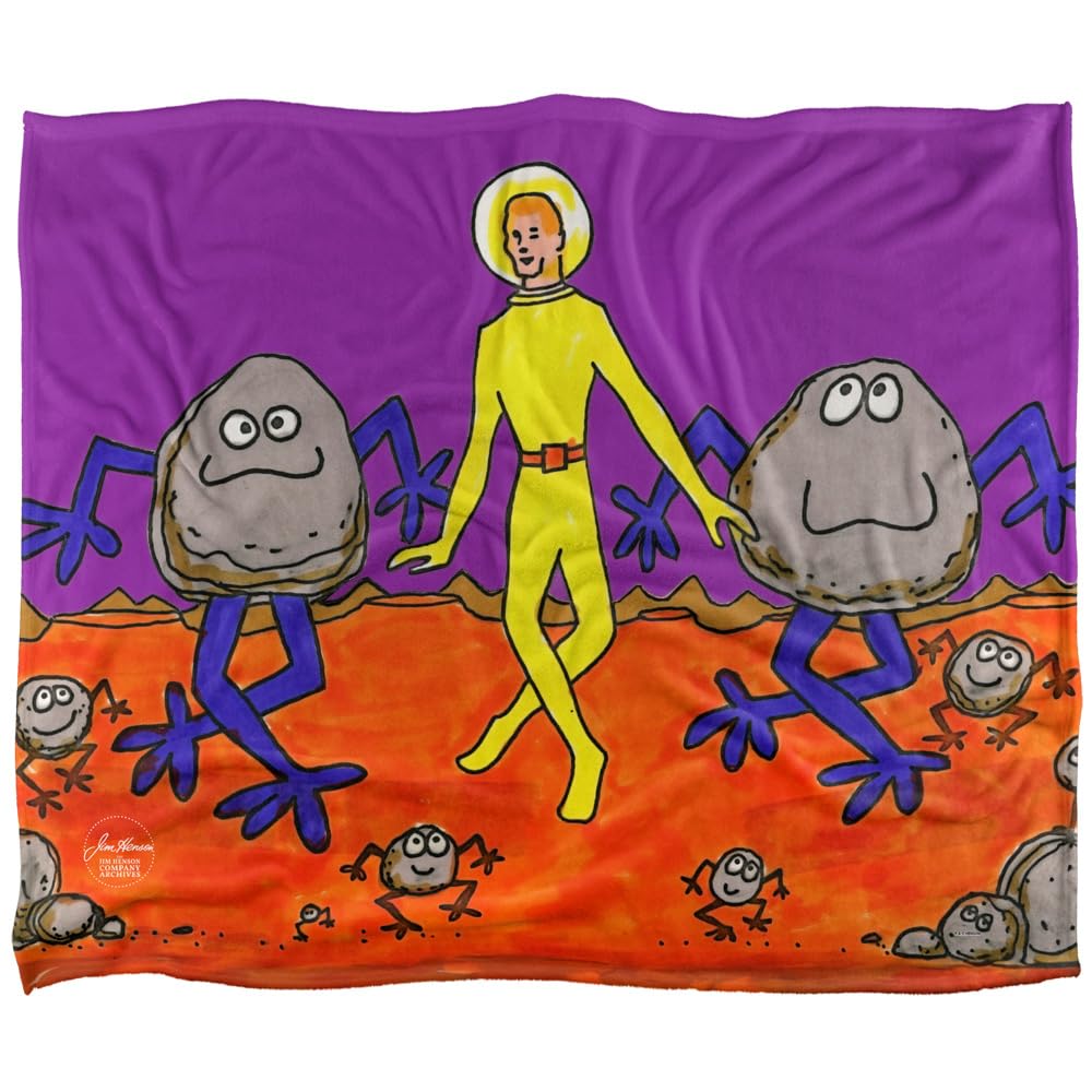 Jim Henson Signature Collection Spaceman Dancing Silky Touch Super Soft Throw Blanket 152 X 127 cm, White