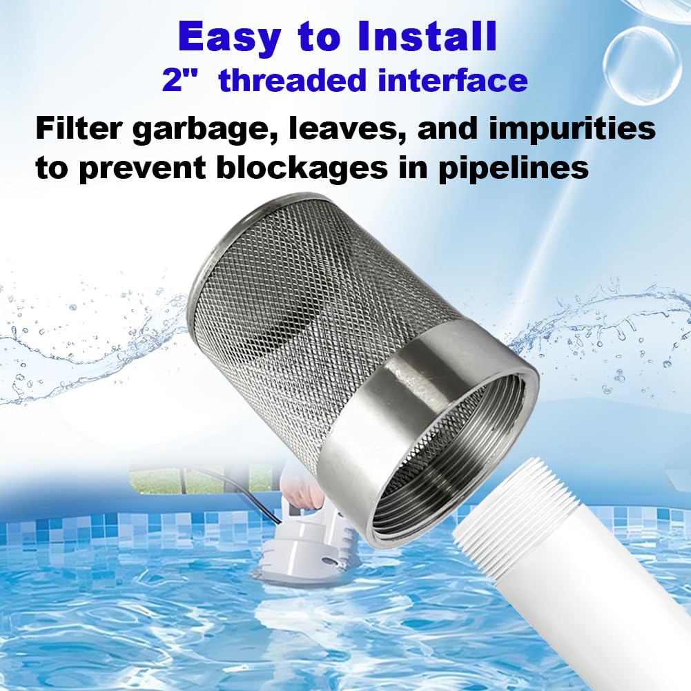 Cabezal de filtro de acero inoxidable SUS304 de 2 pulgadas con diámetro de rosca interna de 58 mm conectado al filtro de tubería de agua DN50 de 2 pulgadas utilizado para eliminar desechos y