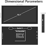 10.1 Inch Secondary Mini Monitor,IPS Stretched Bar LCD Travel Display 1540×720 USB-C HDMI Portable Secondary Display with Stand & Speaker, CNC Material for PC Laptop Rasp PI AIDA64, Speaker