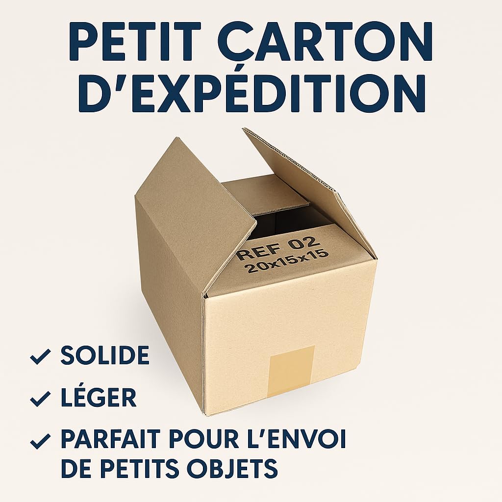 Carton d'expedition Simple Cannelure 20 x 15 x 15 cm Pour vos Petits Envois (50)