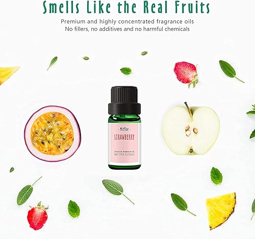 Miniatura 6 de MitFlor - Aceites esenciales de frutas, aceite aromático prémium para hacer jabón de velas, 0.3 x 0.3 fl oz, difusor refrescante de verano, aromas