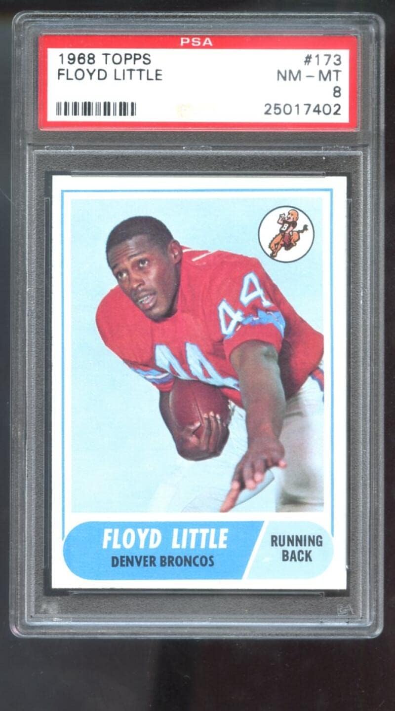 1968 Topps #173 Floyd Little ROOKIE RC PSA 8 Graded Football Card NFL Denver Broncos