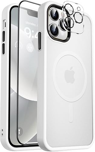 Vista 1287 de MOCCA - Funda magnética resistente para iPhone 11 de 6.1 pulgadas, compatible con MagSafe, protector de pantalla de vidrio + protector de lente