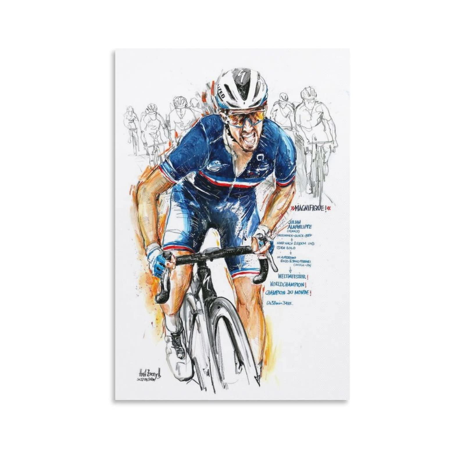 Déco Cyclisme Toile Poster Julian Alaphilippe Cycliste - Main Image