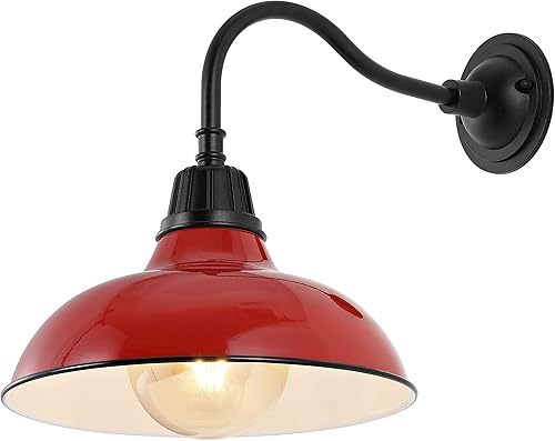 JONATHAN Y JYL7613E Aurora - Lámpara de 12.25 pulgadas con brazo de cuello de cisne LED de hierro industrial para interiores y exteriores, con brazo