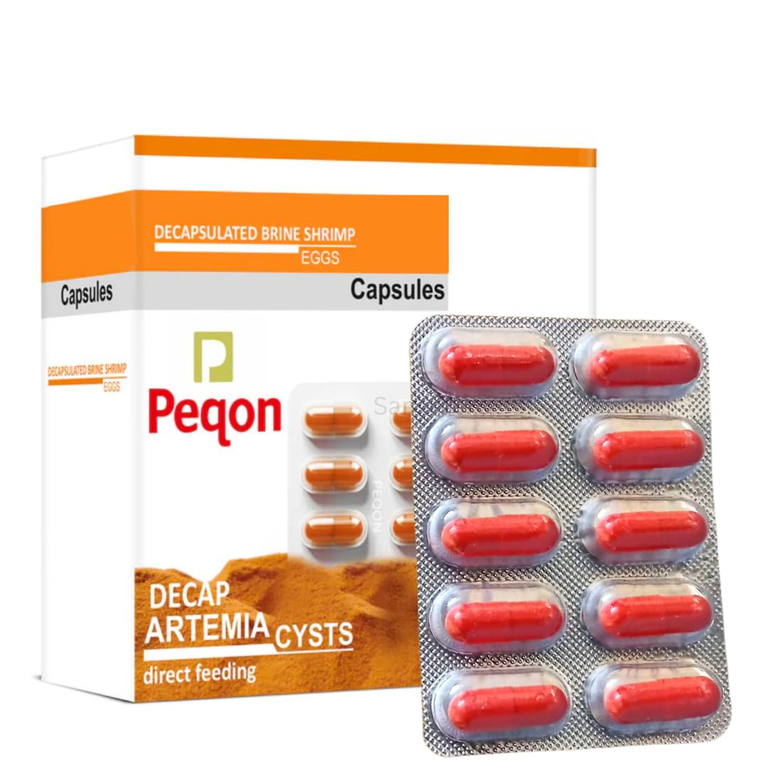 SANSEFERO® Peqon Decapsulated Brine Shrimp Eggs Artemia cysts Direct Feeding with Complete Nano particulate Victual with High Nutritional Value Feed Capsule (10 Capsules)-picture-51