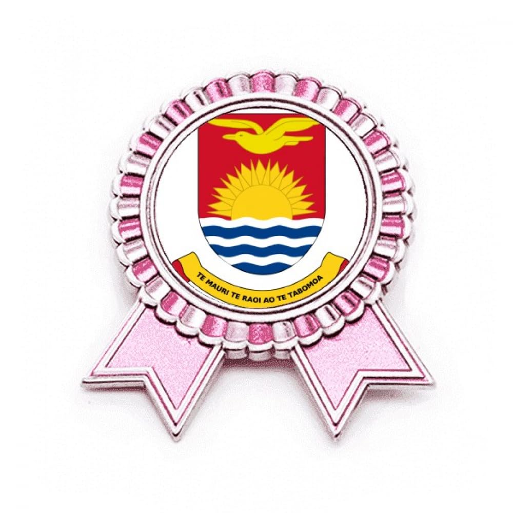 Broche emblème Kiribati Océanie rose en métal, cadeau idéal taille M - 4