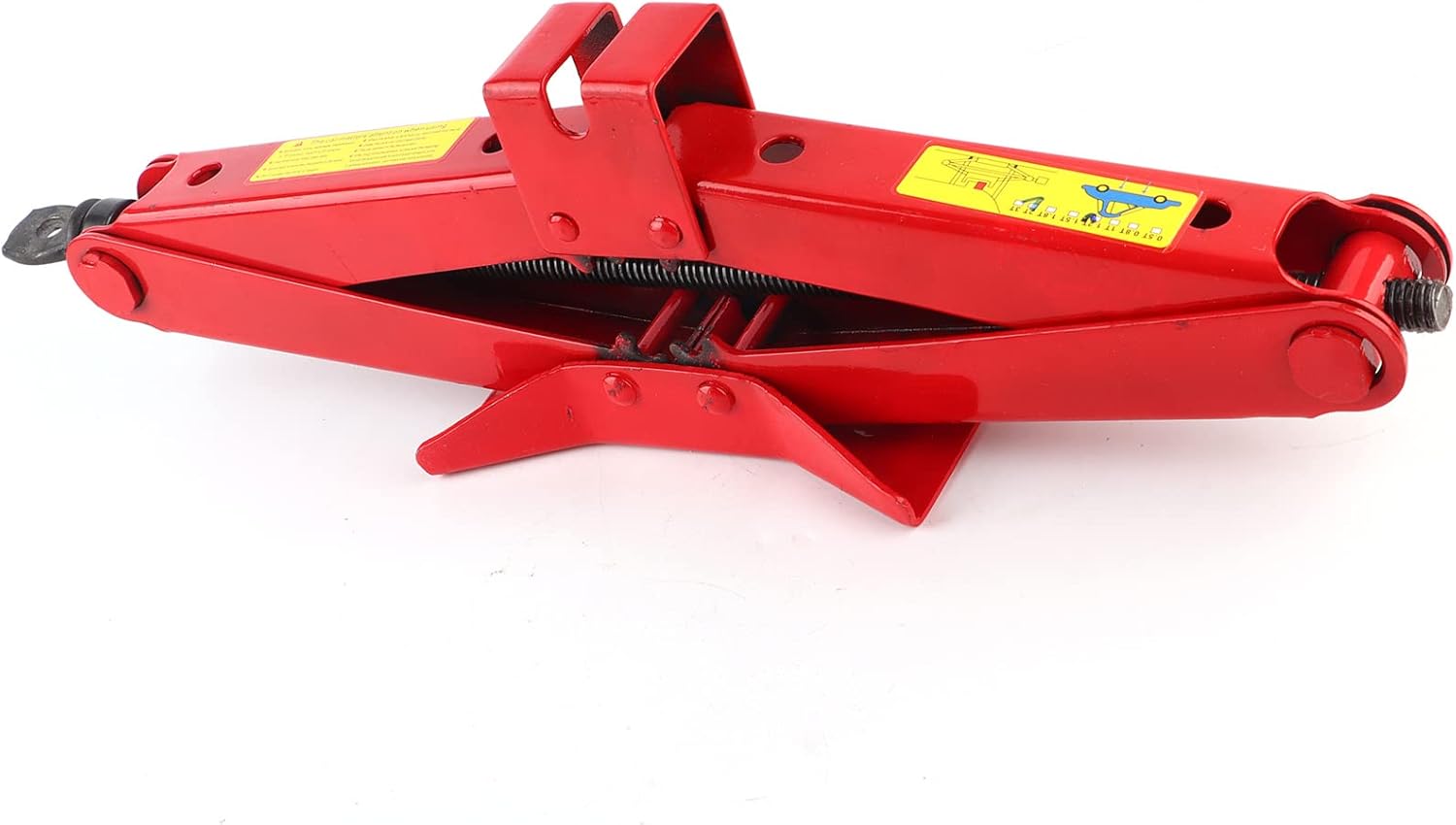 Scissor Jack Professional Car Tire Lifting Tool Safe and Stable for Outdoors, Iron Red, 2T for Different Needs (2T)