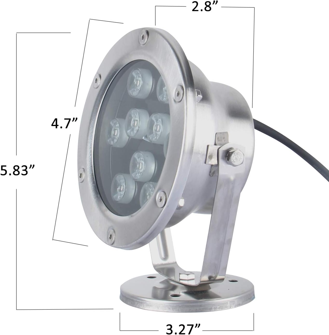 JSN&PC LED Pond Lights 27W RGB Color Changing with RF Remote Controller & IP68 Waterproof Joint for Party Swimming Pool Fountain Water Rockery Grass Land