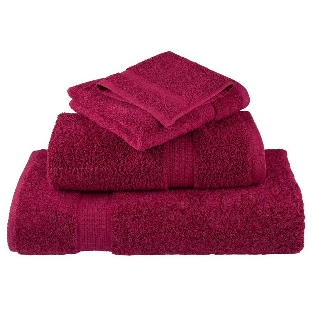 Premium-Waschtücher SOLUND 4 Stk. Bordeaux 30x30 cm 600 g/m², saugstark, weich, flauschig, schnelltrocknend, aus Baumwolle für Bad, Sauna, Fitnessstudio und Wellness