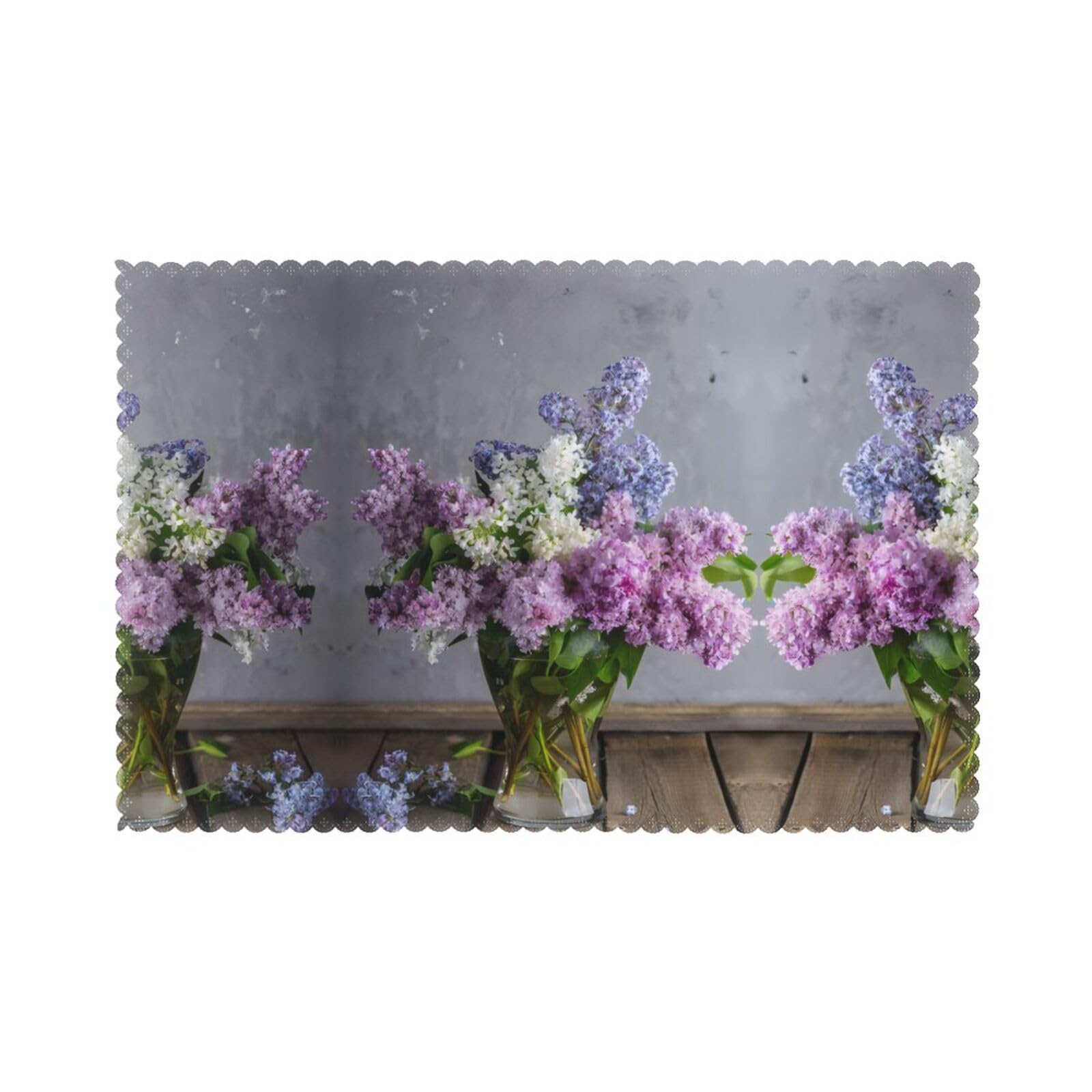 YYHWHJDE Flowers Prints Placemats Set of 6 12x18in - Heavy-Duty Polyester Table Layers Built for Lasting Performance