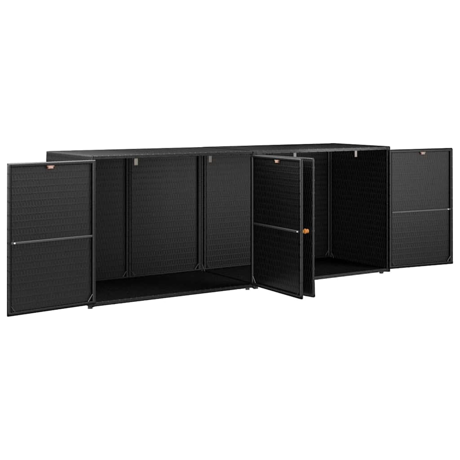 Gecheer Gartenschrank Geräteschuppen Gartenhaus Schuppen Gerätehaus Lagerschuppen Schwarz 198x55,5x80 cm Poly Rattan