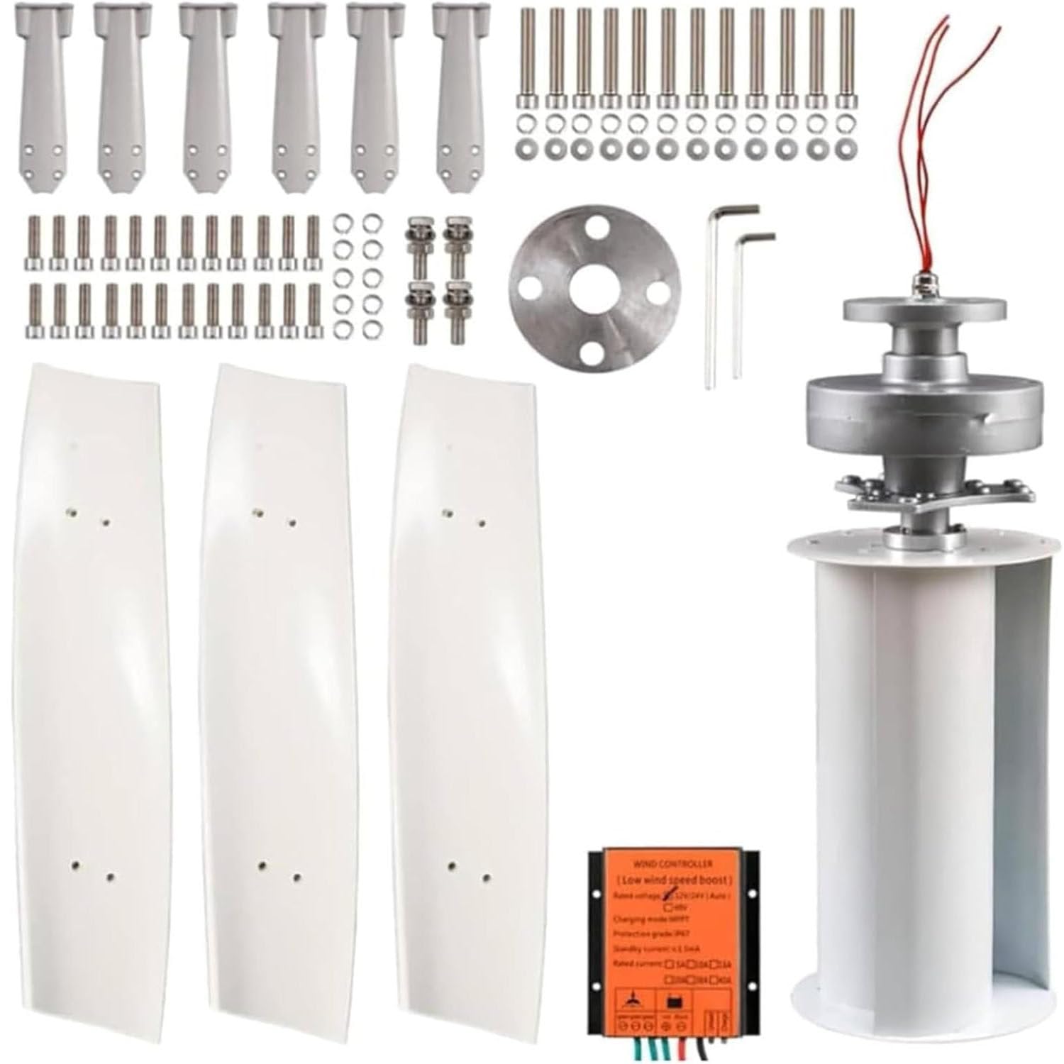 Kit de generador de turbina eólica vertical de 10 000 W/12 000 W para hogares y empresas: potente aerogenerador de 12V,24V,48V y 220V con controlador para suministro de energía industrial. 12000W-12V