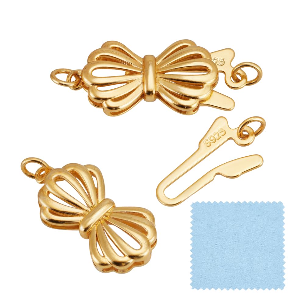 Fermoir à nœud en filigrane avec 2 boucles pour sécuriser les bijoux DIY