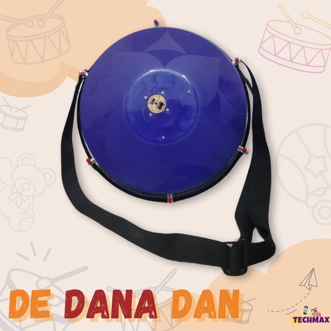 Lighting Dholak Tasha - Sensor Based - Rechargeable (Blue - Single Side - 11.5 INCH) 2