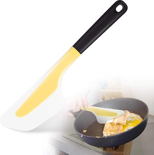 Espátula de tortilla de cocina para tortilla, de silicona, antiadherente, raspador de pigmentos de silicona con agarre antideslizante para tortilla