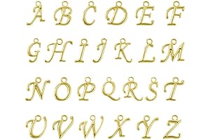 Beadnova Letter Charms for Jewelry Making Gold Letters 100pcs