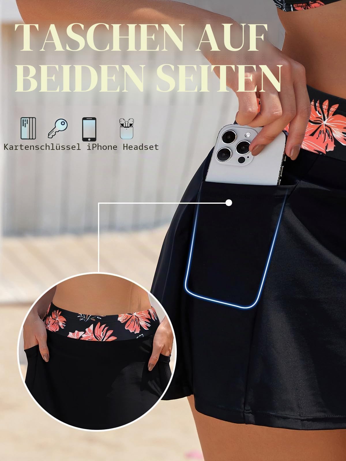 SHEKINI Damen Badeanzüge Bikini Set Sexy V-Ausschnitt Badeanzug Zweiteiliger Bauchweg Bademode Badeanzugkleid Baderock Elegant