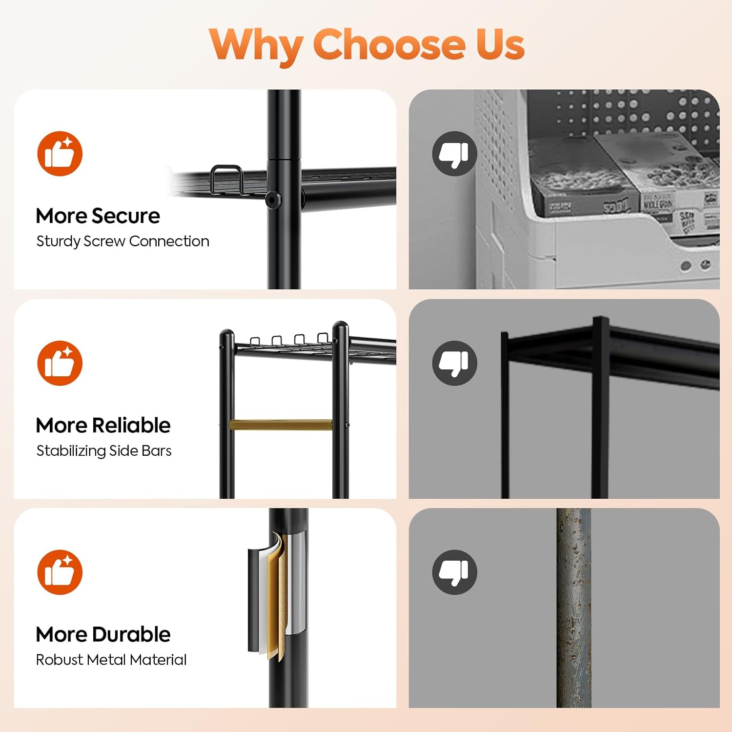 APEXCHASER Metal Shelving, 4-Tier Storage Shelves with Hooks, Adjustable Leveling Feet, Large Capacity Steel Wire Shelf Organizer for Pantry, Laundry, Kitchen (33''Lx12.6''Wx57''H)