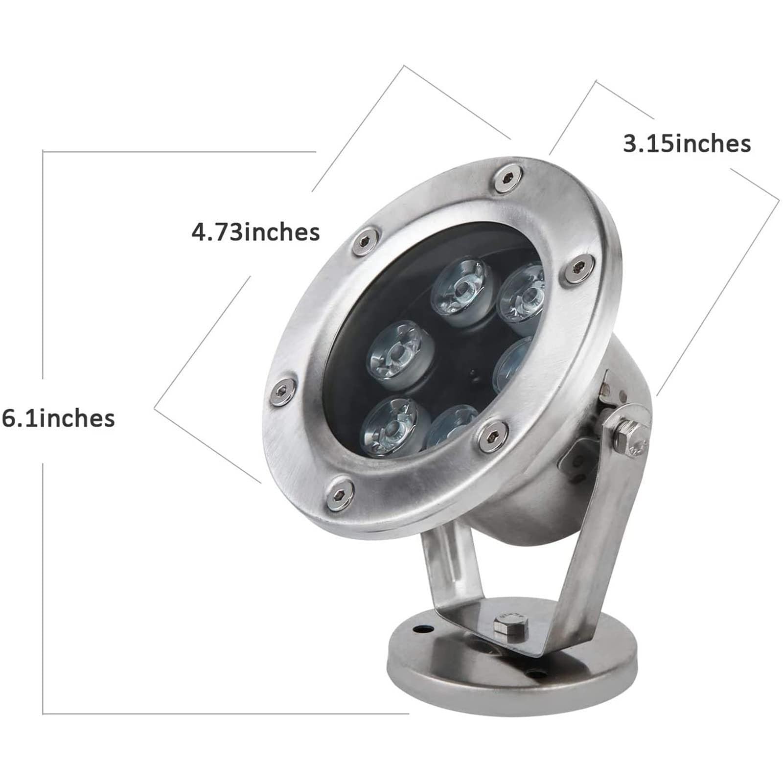 Faretto Subacqueo - 6W Con Telecomando Fari Piscina, LED per piscina, faretto impermeabile IP68, luce che cambia colore RGB, luce per fontana, per piscine, fontane, cascate, acquari ( Color : RGB+remo