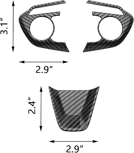 Miniatura 4 de Xotic Tech - Juego de botones interiores para volante con cubierta inferior, patrón de fibra de carbono, compatible con Toyota RAV4 2019-2023