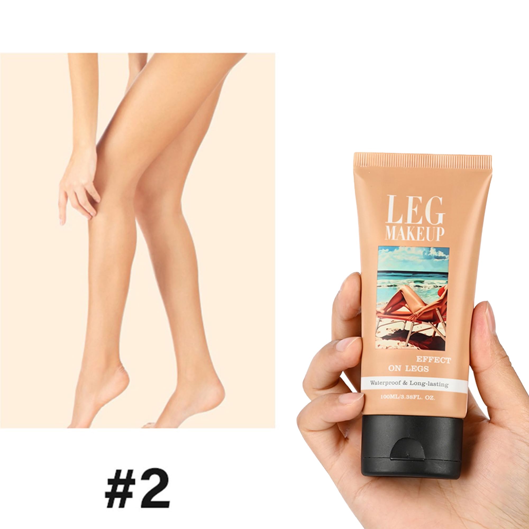 Legs Makeup Waterproof with Brush - No Transfer Body Concealer for Varicose Veins Appearance, Tattoo & Scar Cover Up for All Skin Tones, Waterproof (Medium)