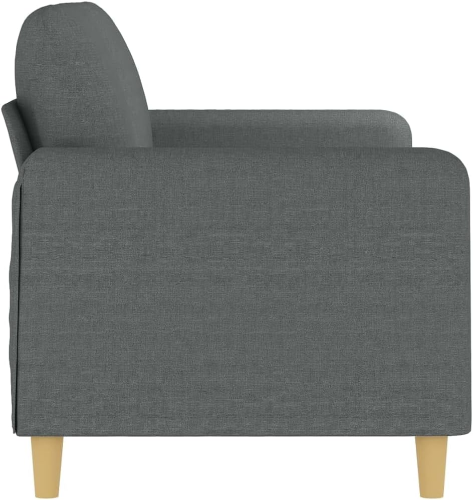 2-Seater Sofa Dark Gray Fabric (100% Polyester) Living Room Furniture