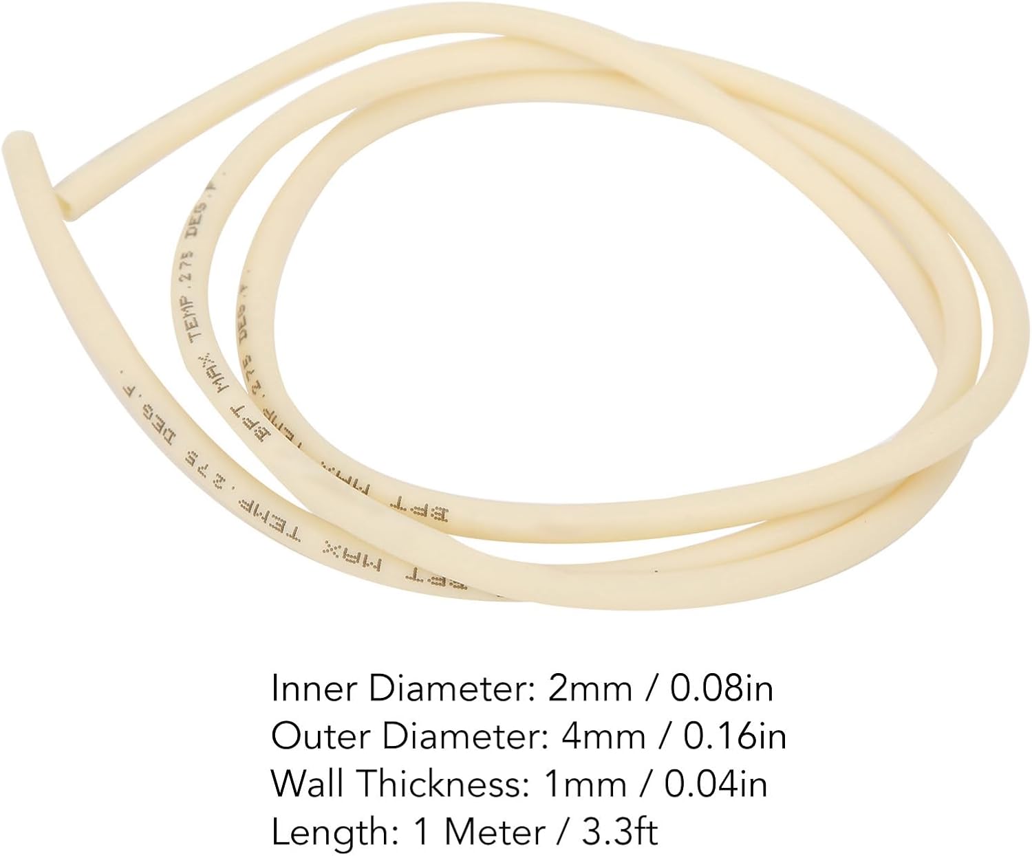 Peristaltic Pump Tube, Easy Connection 1 Meter 2x4mm Flexible Pump Tube Reusable Silicone Pressure Resistance for Lab Experiments