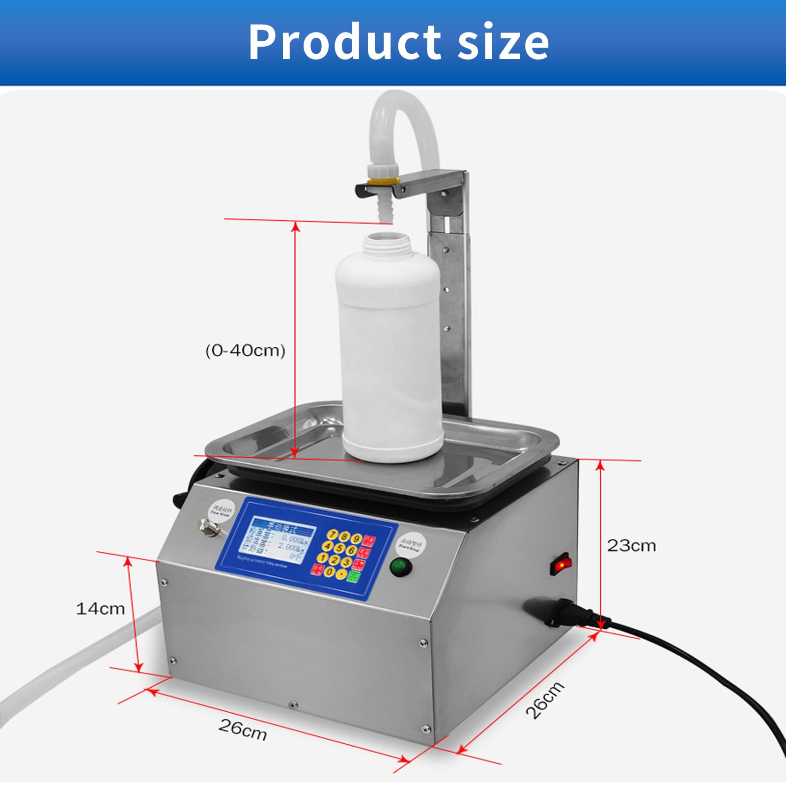 Riempitrice Automatica Di Liquidi Con Bilancia, Potente Pompa Peristaltica + Tubo in Silicone, Portata 13 Litri/Minuto, Quantificazione Precisa, Nessuna Perdita