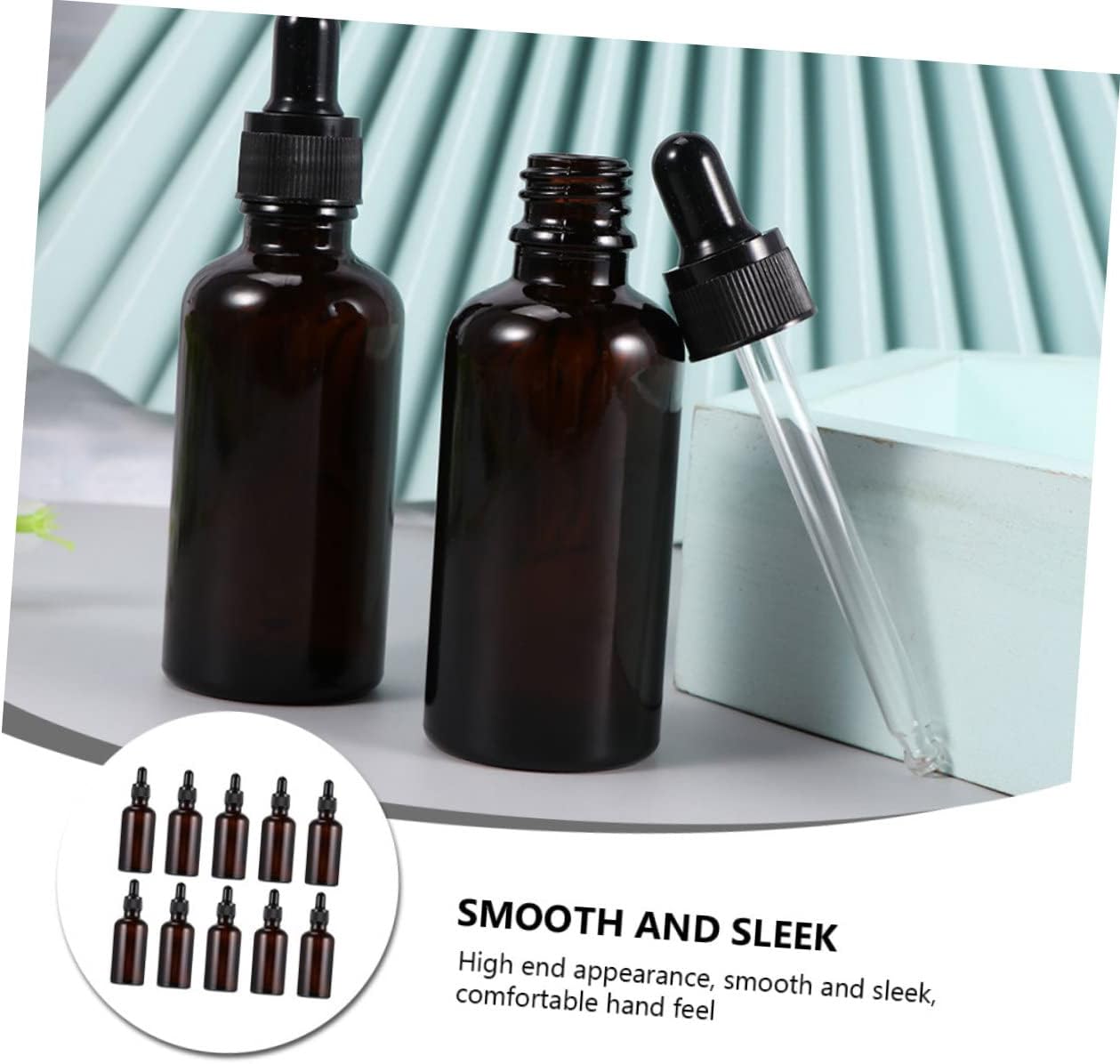 10Pcs Dropper Bottles for Essential Oils and Perfume Dispenser Refillable Airtight Easy to Press Head for Travel and DIY Use
