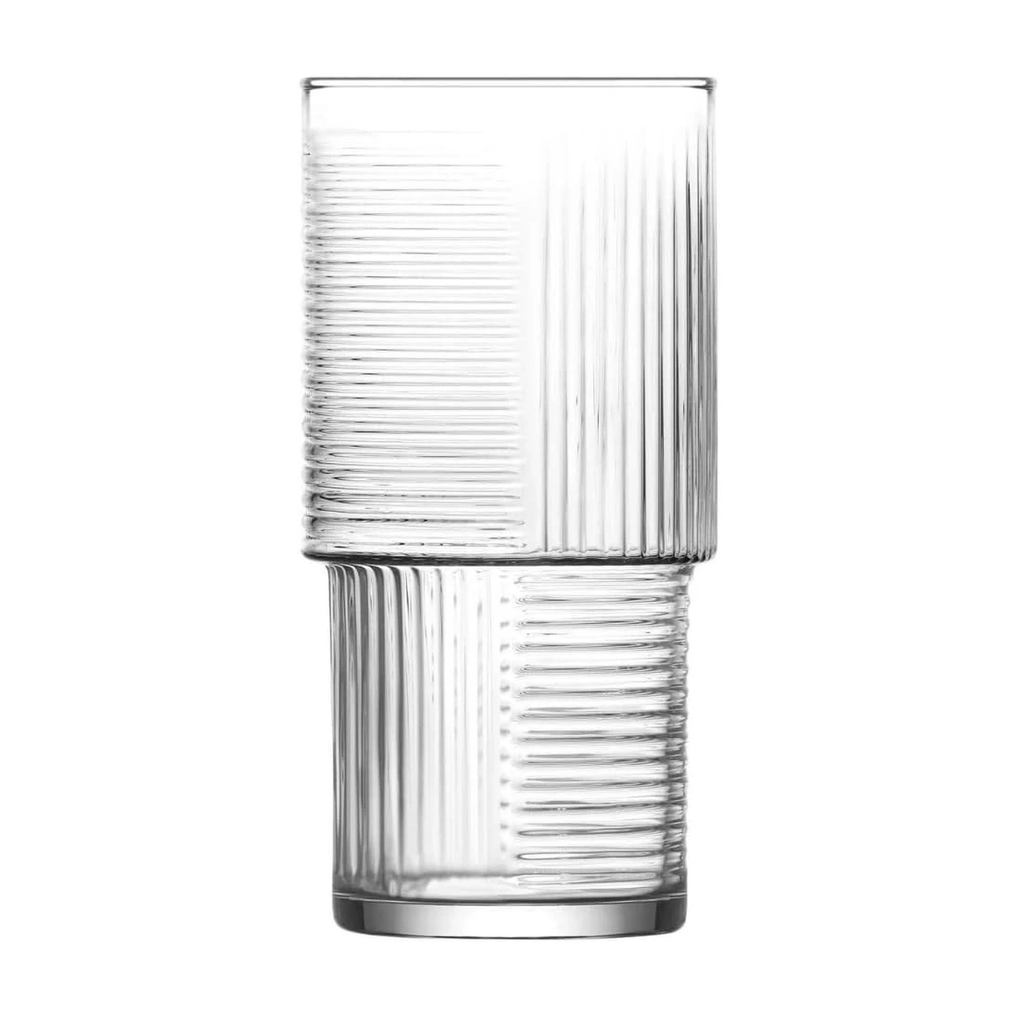 Juego de 12 vasos de agua de 400 ml con estructura ranurada elegantes copas de cristal modernas