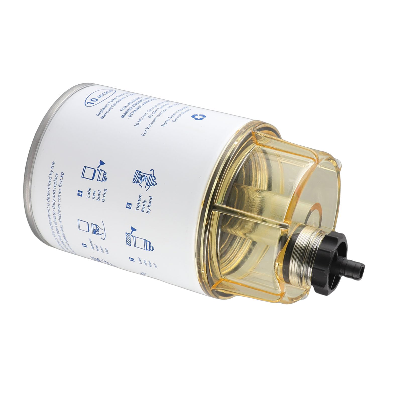 18-7928 Separador de Combustible y Agua, Filtro de Combustible Externo para Motor Marino Fuera de Borda de Barco