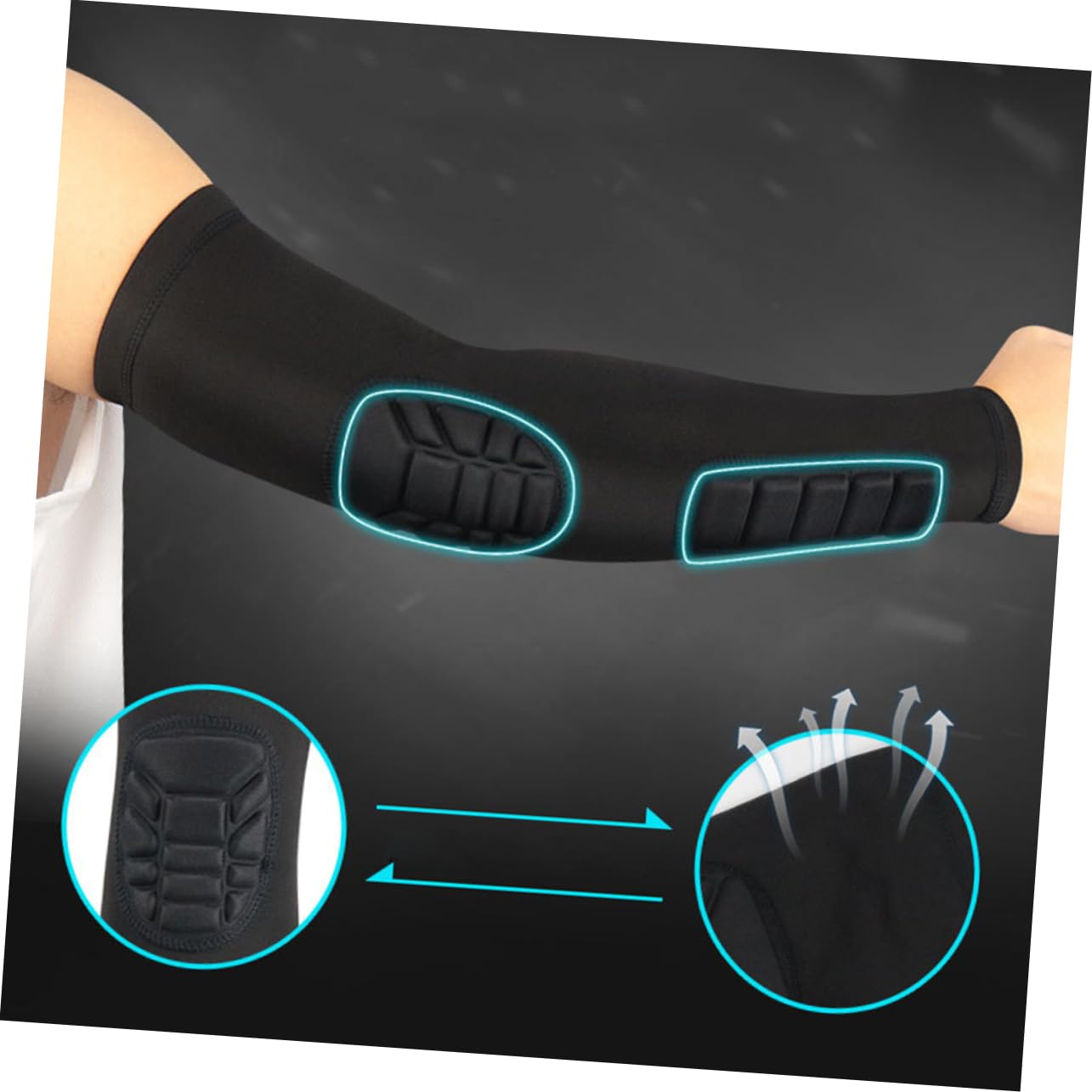 FRCOLOR 1Pc Elbow Compression Sleeve Elastic Protective Gear for Sports Basketball Football Badminton Weightlifting Suitable for Black